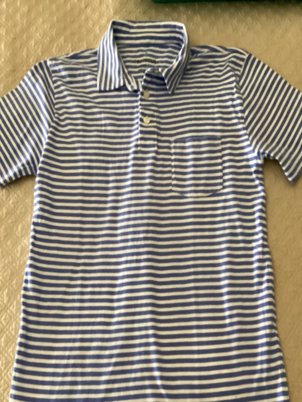 Jcrew Crewcuts boys size 14 blue and white striped cotton polo